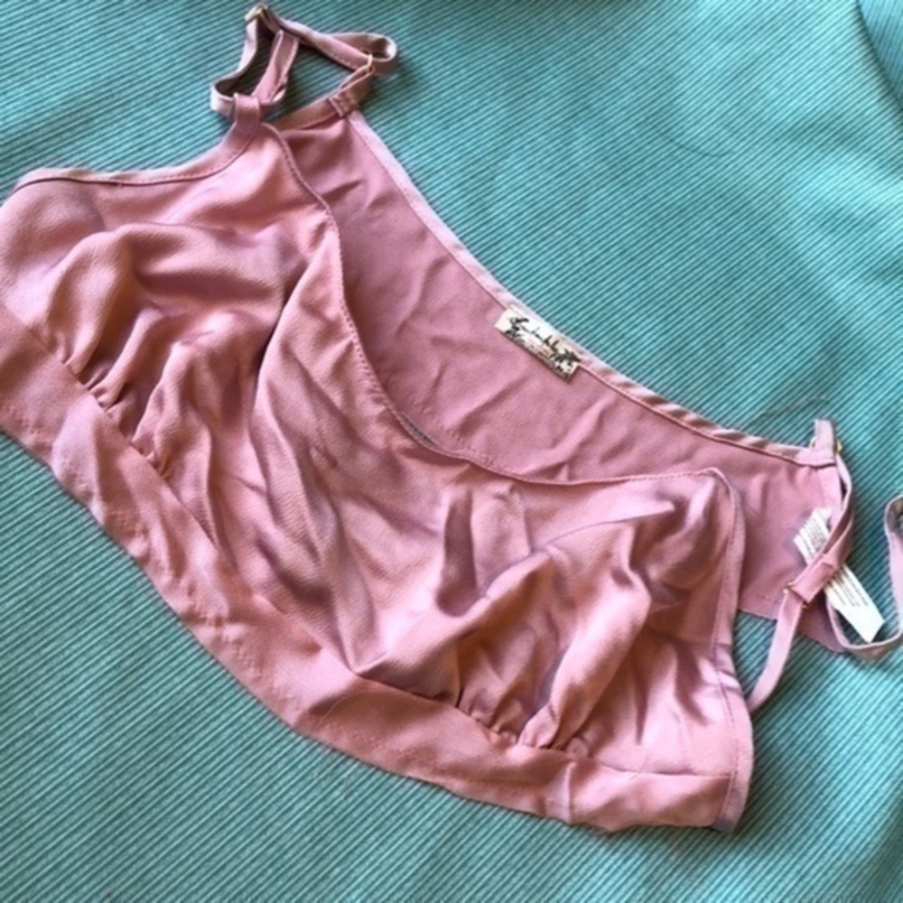 NWT Free people bra silky string pink bra